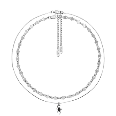 CHICHABOOM黑玛瑙荆棘钛钢项链