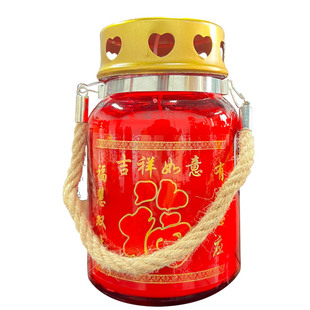 利莲佛具七天道家酥油灯防风蜡烛无烟无味玻璃灯室外供佛灯油