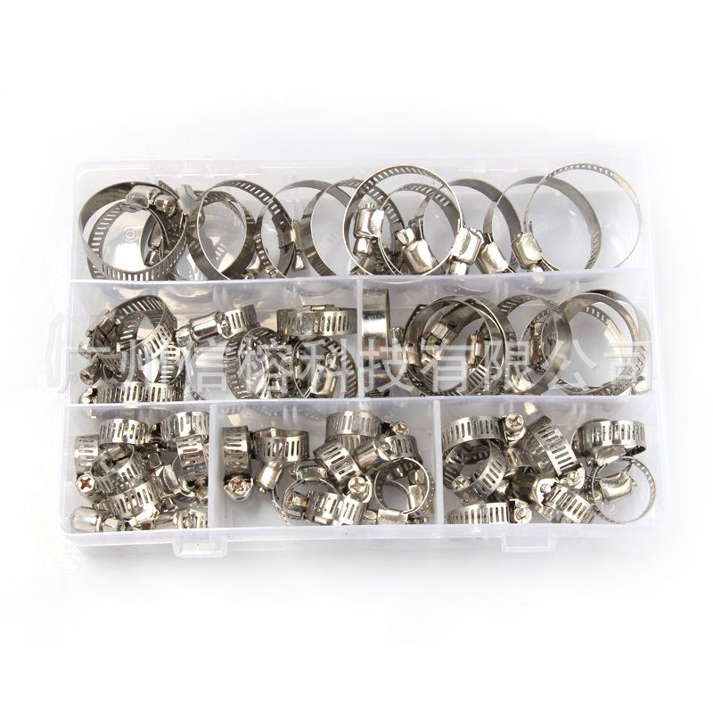 跨境货源60PCS盒装美式喉箍管燃煤管箍管卡箍箍卡不锈钢夹抱