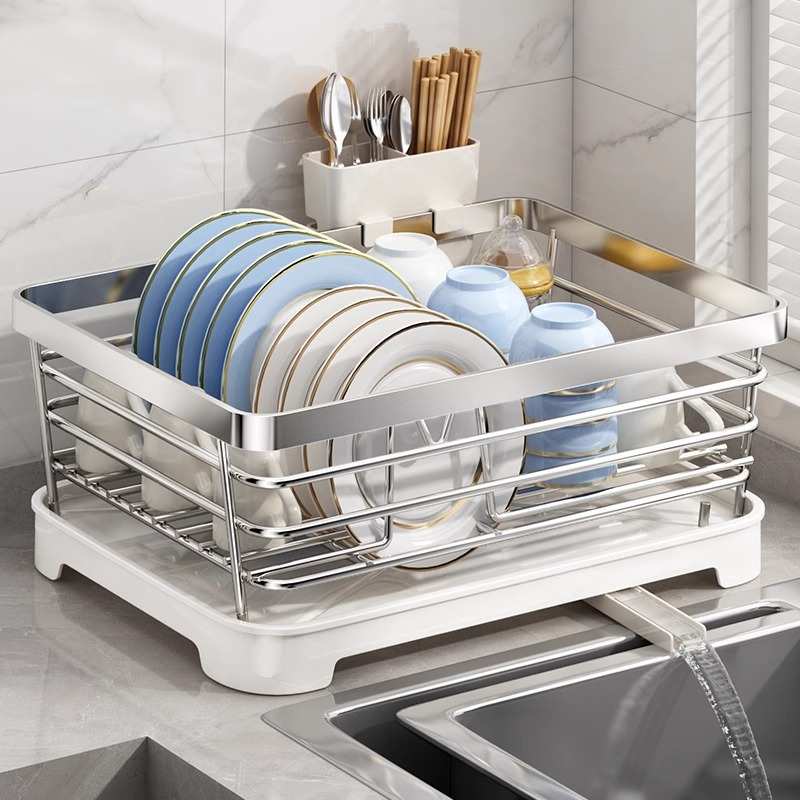 碗碟收纳架304不锈钢厨房置物架水槽台面放碗筷盘沥水篮沥水碗架
