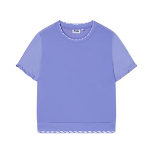 FILA Emerald斐乐女子女装上衣2024夏季新款休闲拼接宽松短袖T恤