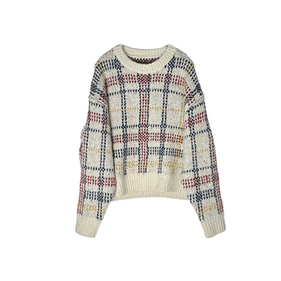 怒夸yi百次！~格纹羊毛针织衫女