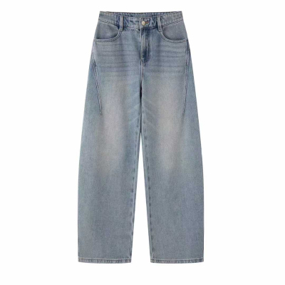 艾诺丝同款高腰显瘦阔腿牛仔裤