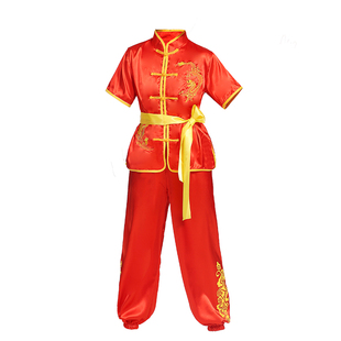 儿童武术演出服男女童长短袖刺绣练功服幼儿武术表演服太极训练服