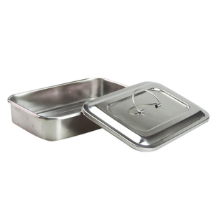 牧多多兽用不锈钢针盒注射器针头消毒盒带盖方盘器械收纳盒带气孔