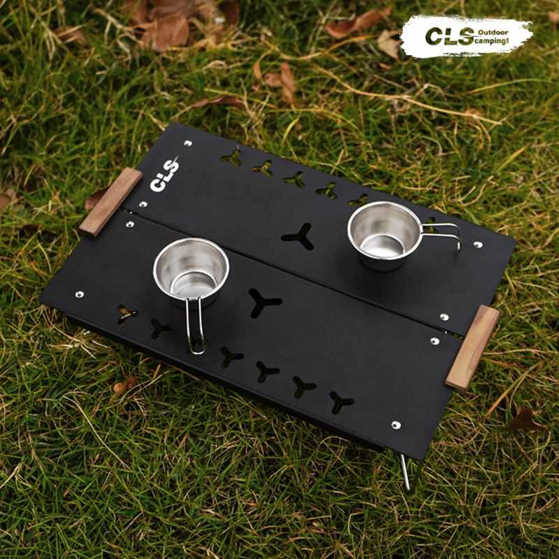 CLS户外单人折叠桌登山徒步桌开餐桌铝合金速野折叠山地露营便携