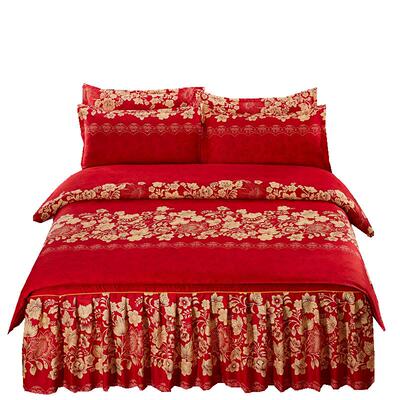 床裙款四件套斜纹简约自产自销