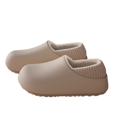 俞兆林防水棉拖鞋棉鞋女2025新款冬季防滑外穿毛绒保暖厚底包跟男