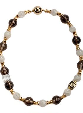 摩邦珠宝焦糖奶冻茶晶白幽灵项链手链女款高级时尚节日礼品