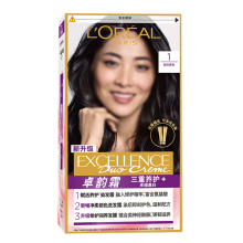 欧莱雅卓韵霜双膏染发剂黑色遮白发可多次补染