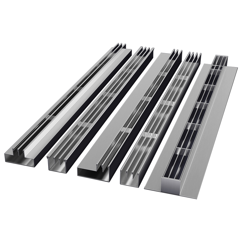 304不锈钢线性排水沟一体式地沟U型槽缝隙式盖板花园庭院隐形排水