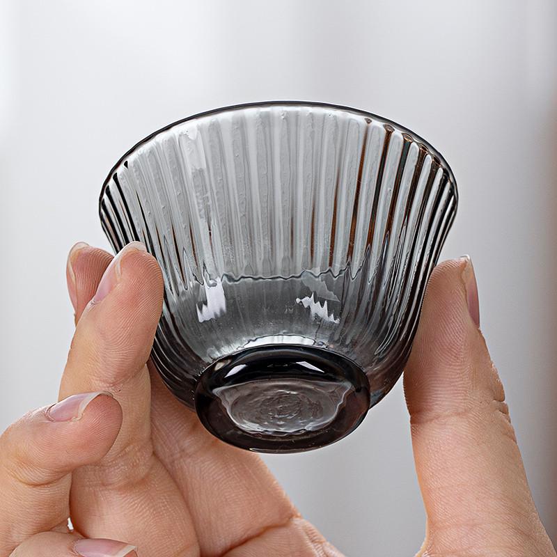 忆壶茶玻璃小茶杯功夫茶具套装品茗杯透明主人杯单杯透明酒杯迷你