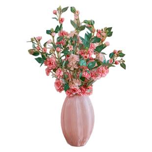 喜莱卡山茶花仿真花假花摆设客厅餐桌花轻奢花卉装饰摆件花插花瓶