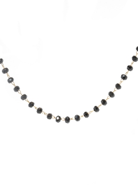 高级温柔黑水晶女感轻掉色项链