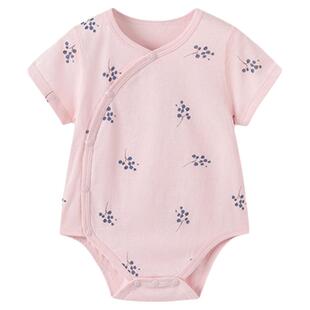 babylove婴儿包屁衣夏季薄款短袖包屁衣宝宝纯棉三角哈衣可爱爬服