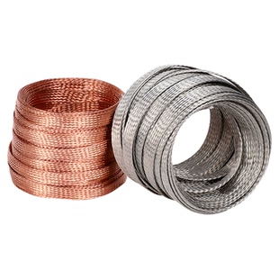 国标足米铜编织接地线架桥法兰跨软铜软连接镀锡编织铜带编织线