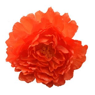 仿真绢布牡丹花夹子头饰粉色蓝色幼儿园运动会舞蹈表演手拿花道具