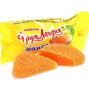 俄罗斯进口桔子瓣糖果橘子瓣软糖水果芒果味QQ橡皮糖零食品年货