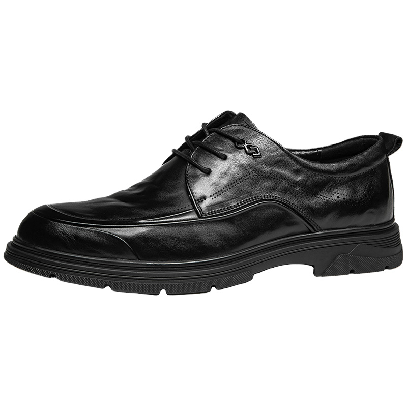 男士皮鞋真皮商务正装英伦风黑色结婚新郎鞋休闲软底软皮高端皮鞋