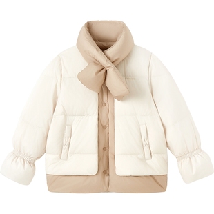 【商场同款】英氏超韧绒儿童羽绒服男童女童冬季防风围巾保暖外套