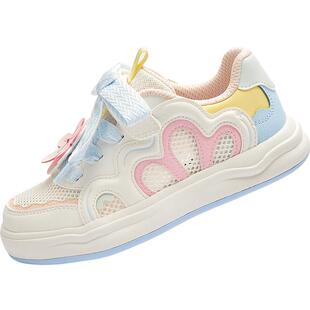 巴拉巴拉童鞋儿童板鞋低帮女童小白鞋2026夏新款甜美网面透气鞋子