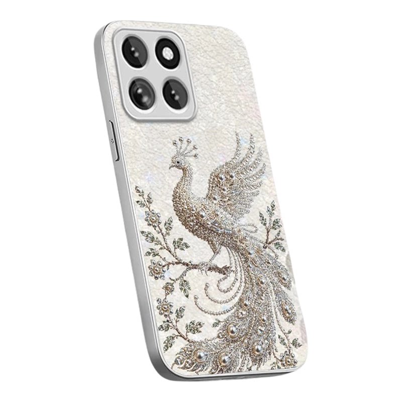 银色凤凰贴皮适用苹果16pro手机壳新款简约华为荣耀/oppo/vivo/小米/红米外壳硅胶全包带手链爆款手机套女款