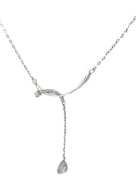 水滴流苏项链女款简约通勤锁骨链