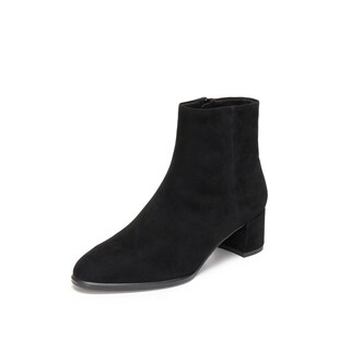 思加图新款雾都恋人复古时装靴粗跟增高短靴气质加绒女靴EH701DD5