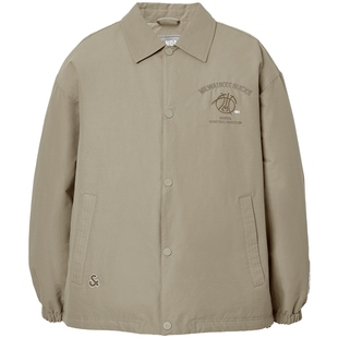 杰克琼斯NBA联名雄鹿队2025年新款男装冬季羽绒服翻领宽松外套