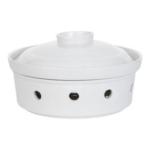 家用明炉酒店餐具干锅蜡烛加热保温鱼盘圆形汤盘梅花炉陶瓷热菜盘