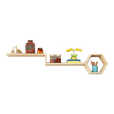 六边形墙上置物架装饰背景墙