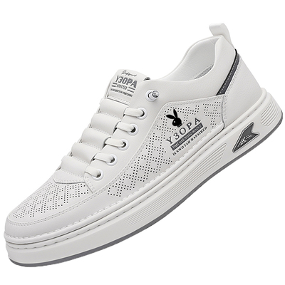 花公子凉鞋板鞋男真皮镂空洞洞鞋