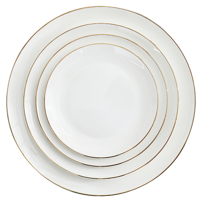 梓鑫骨瓷金边吐骨碟平盘西餐盘