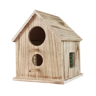 大号鸟窝户外防雨鹦鹉繁殖箱实木环保小木屋绿色校园美化树林护鸟