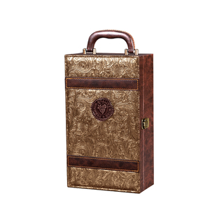 通用红酒礼盒包装双支装现货葡萄酒皮盒木箱定制两只装红酒盒