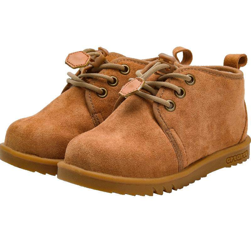 卡特兔男童鞋宝宝保暖秋冬鞋二棉鞋女童短靴加绒儿童雪地靴鞋子