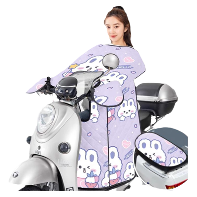 电动车挡风被2024夏季新款亲子款