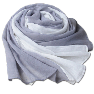 双色拼接棉麻围巾女春秋冬季薄长款纯色百搭围脖韩版丝巾文艺披肩