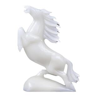 马到成功天然白玉摆件生肖马吉祥物客厅办公室招财风水摆设工艺品
