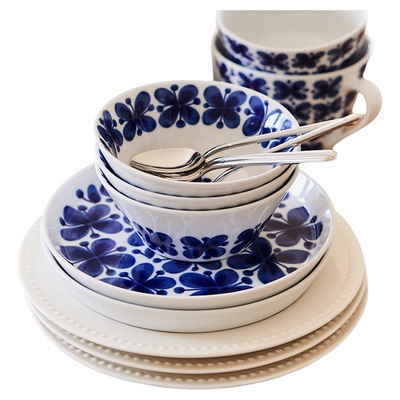 瑞典蓝蝴蝶餐具碗盘马克杯