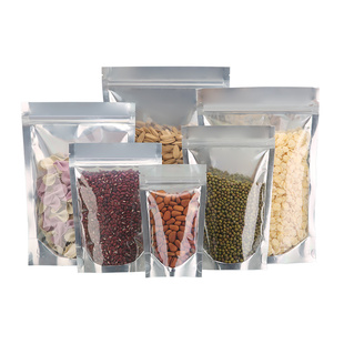 镀铝阴阳自立袋自封袋铝箔干货花茶零食半透明可站立密封包装袋子