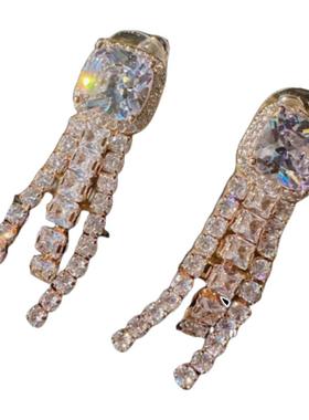 雷克雅末克大宝石项链 富婆的快乐 镀18K金 满天星方钻锆石手链