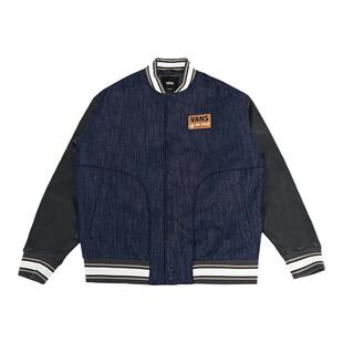 Vans范斯冬季新款男女情侣棉服拼色立领棒球夹克外套VN000KC0CRF
