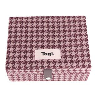 Tagi.首饰枕头提花首饰盒面料大容量复古小号双层收纳盒