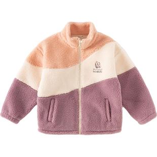 戴维贝拉儿童外套冬季女2026冬装男童女童加厚羊羔绒衣服大童童装