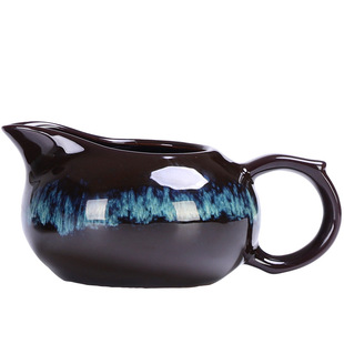 不单典雅窑变天目黑釉茶海陶瓷手工复古风大号公杯公道杯分茶器