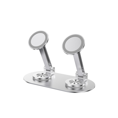 双机位铝合金磁吸手机支架旋转