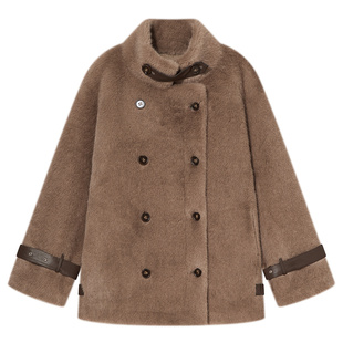 Goodland美地环仿保貂绒皮草外套皮毛一体女2025冬新款LC35510050