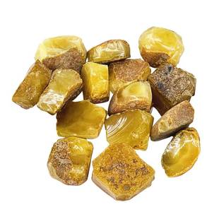 天然琥珀原矿俄料蜜蜡原石练手料鸡油黄戒面料手串珠子吊坠料