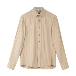 MCCEVTG 复古条纹衬衫男垂感英伦法式高级感男装衬衣民国商务免烫